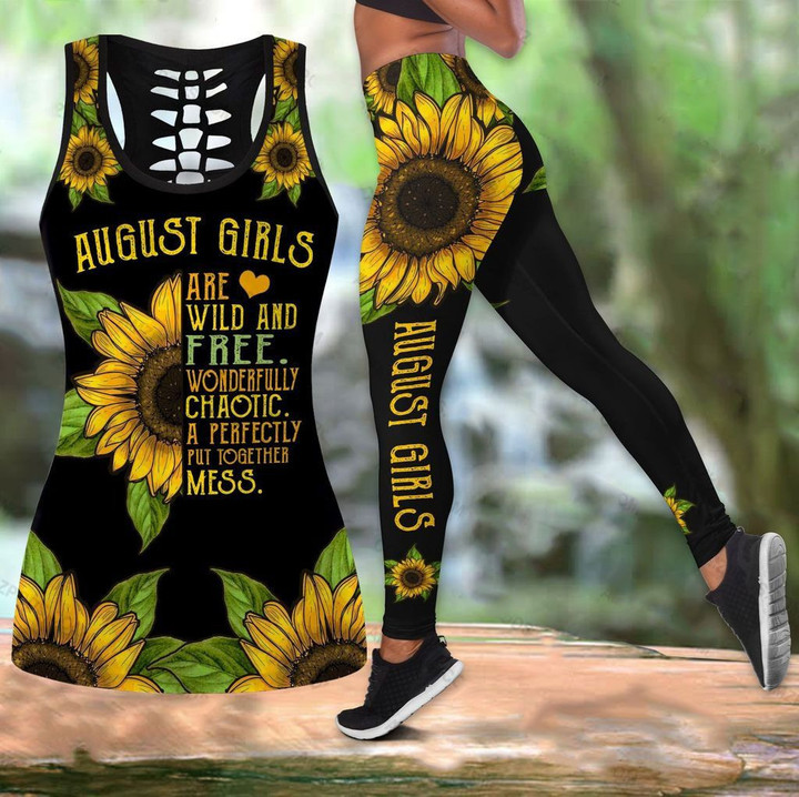 AIO Pride - August Girl With Sunflower Hollow Tank Top Or Legging