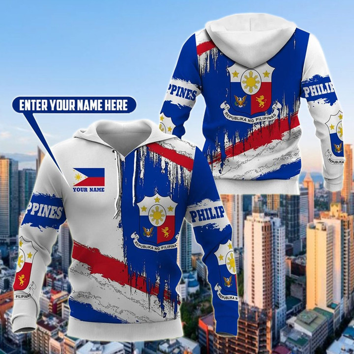 AIO Pride - Customize Philippines Paint Splashed Style Unisex Adult Hoodies