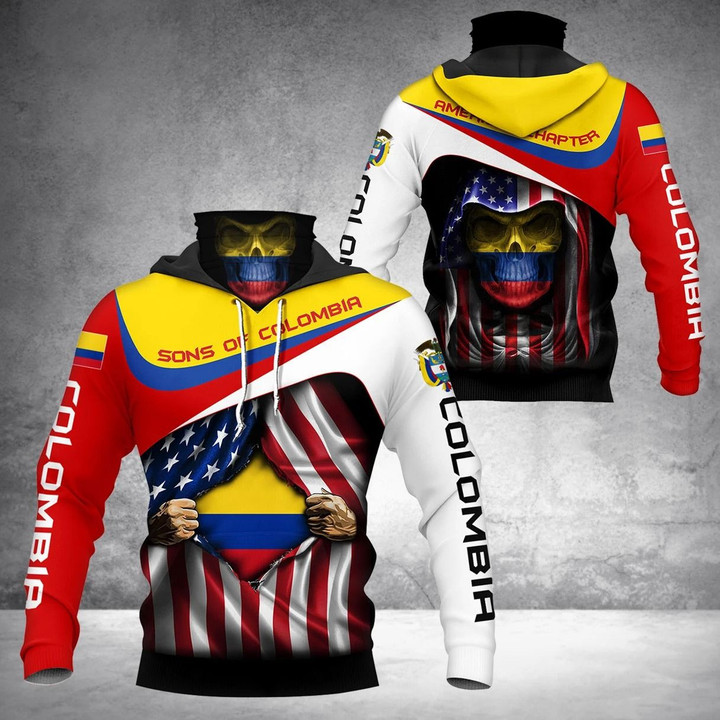 AIO Pride - Sons Of Colombia - American Chapter Unisex Adult Neck Gaiter Hoodie