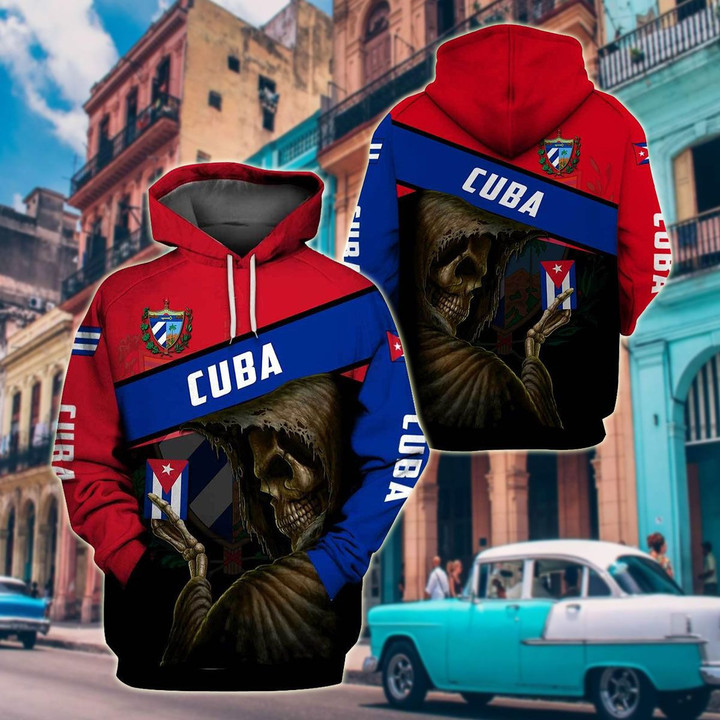 AIO Pride - Cuba Coat Of Arms & Skull Unisex Adult Hoodies