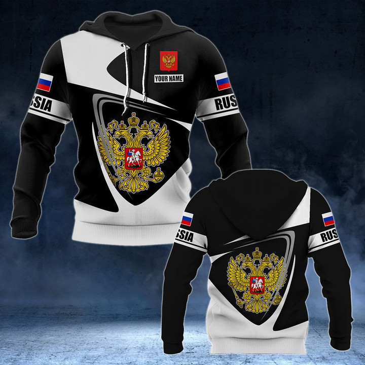 AIO Pride - Customize Russia Coat Of Arms - Flag V2 Unisex Adult Hoodies