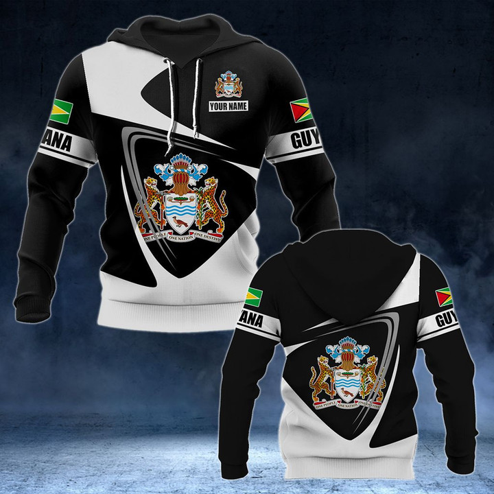 AIO Pride - Customize Guyana Coat Of Arms - Flag V2 Unisex Adult Hoodies