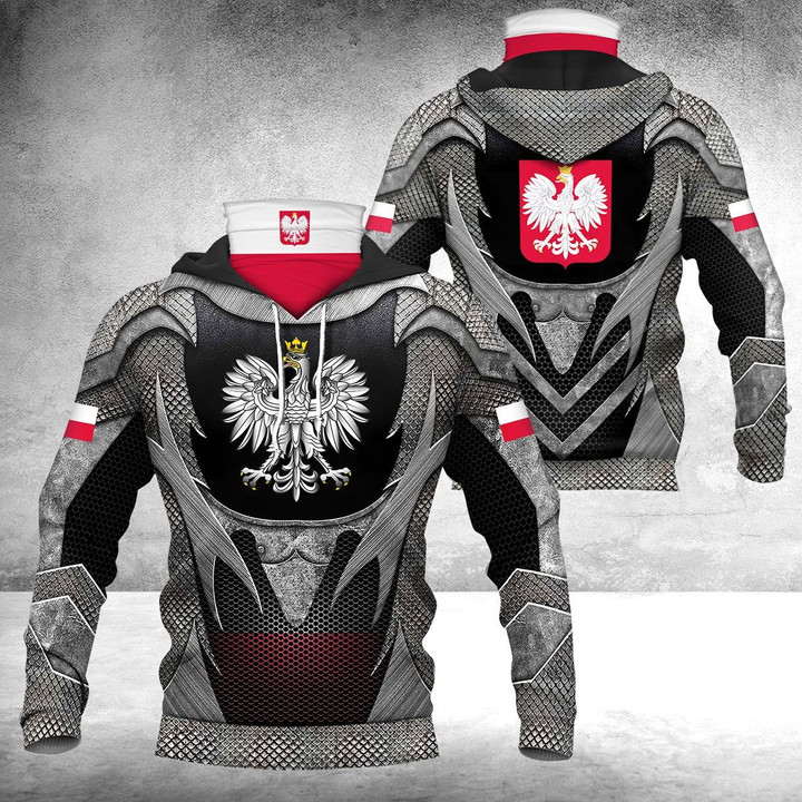 AIO Pride - Poland Coat Of Arms 3D Armor Unisex Adult Neck Gaiter Hoodie