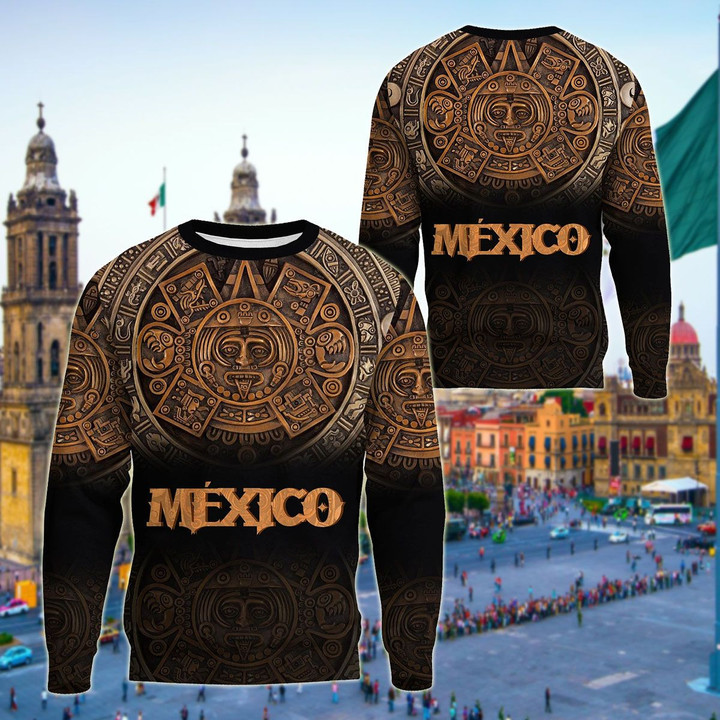 AIO Pride - Mexico Aztec - The Ancient Aztec Calendar Unisex Adult Shirts