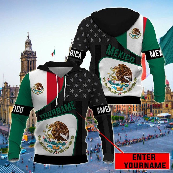 AIO Pride - Customize Mexico Coat Of Arms - America Unisex Adult Hoodies