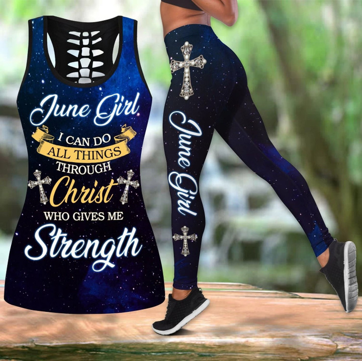 AIO Pride - June Girl I Can Do All Things Through Christ Who Give Me Strength Hollow Tank Top Or Legging