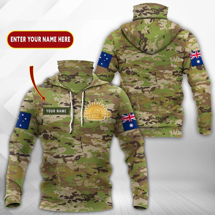 AIO Pride - Customize Australian Army Unisex Adult Neck Gaiter Hoodie