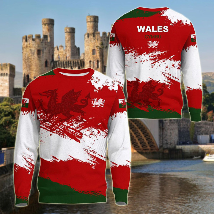 AIO Pride - Welsh Flag Brush Unisex Adult Shirts
