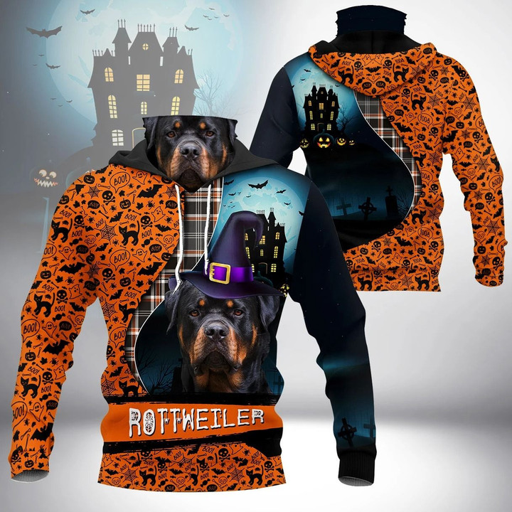 AIO Pride - Rottweiler Halloween Unisex Adult Neck Gaiter Hoodie