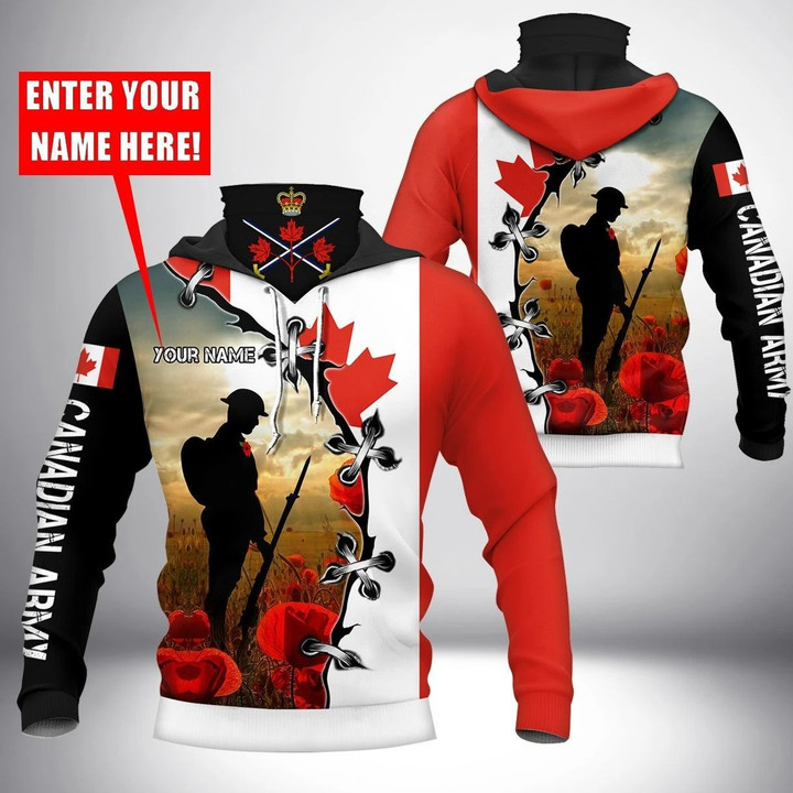 AIO Pride - Customize Canadian Army Unisex Adult Neck Gaiter Hoodie