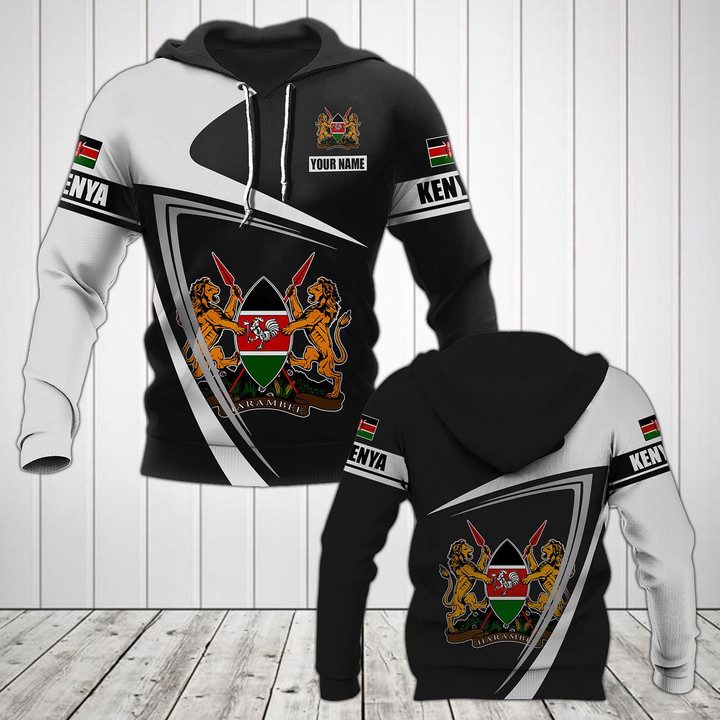 AIO Pride - Customize Kenya Coat Of Arms - Flag V3 Unisex Adult Hoodies