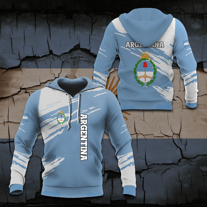 AIO Pride - Argentina Flag And Coat Of Arms Paint Style Unisex Adult Hoodies