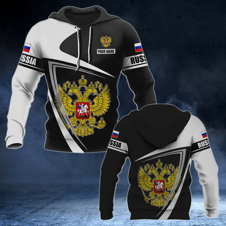 AIO Pride - Customize Russia Coat Of Arms - Flag V3 Unisex Adult Hoodies