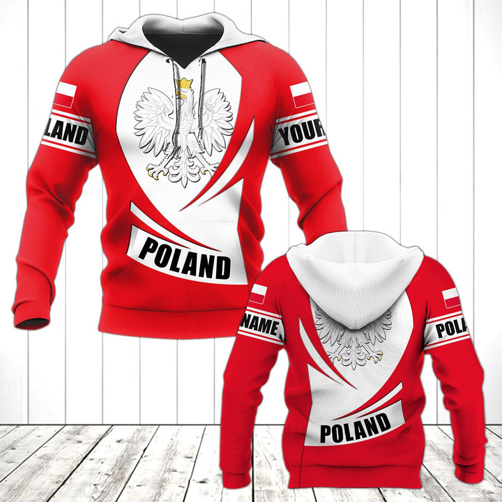 AIO Pride - Customize Poland Coat Of Arms Flag - New Form Unisex Adult Hoodies