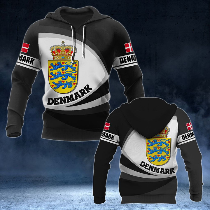 AIO Pride - Denmark Coat Of Arms Map - New Form Unisex Adult Hoodies
