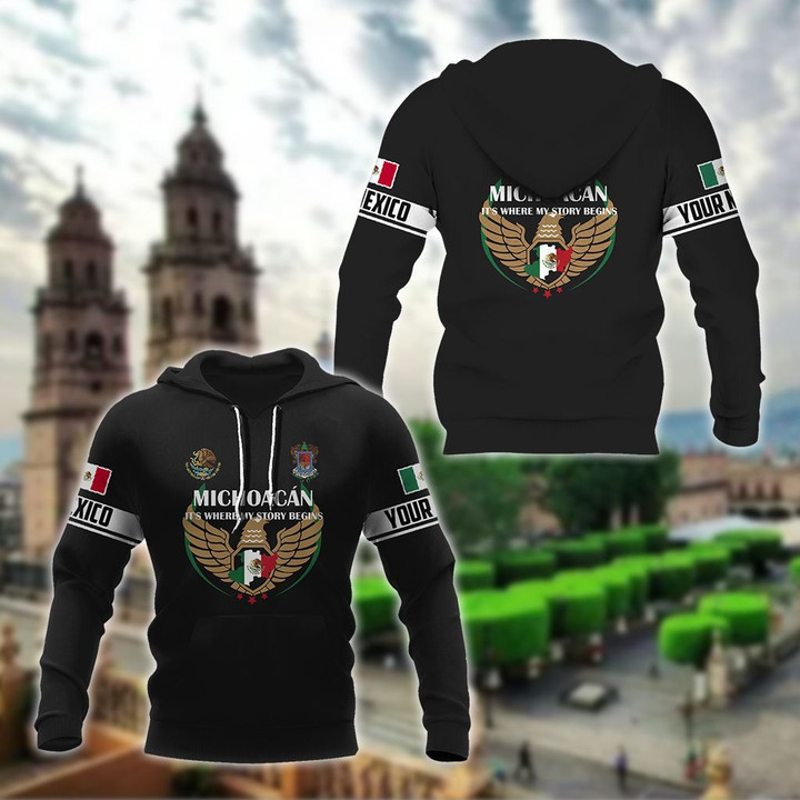AIO Pride - Customize Mexico - Michoacán Map Unisex Adult Hoodies