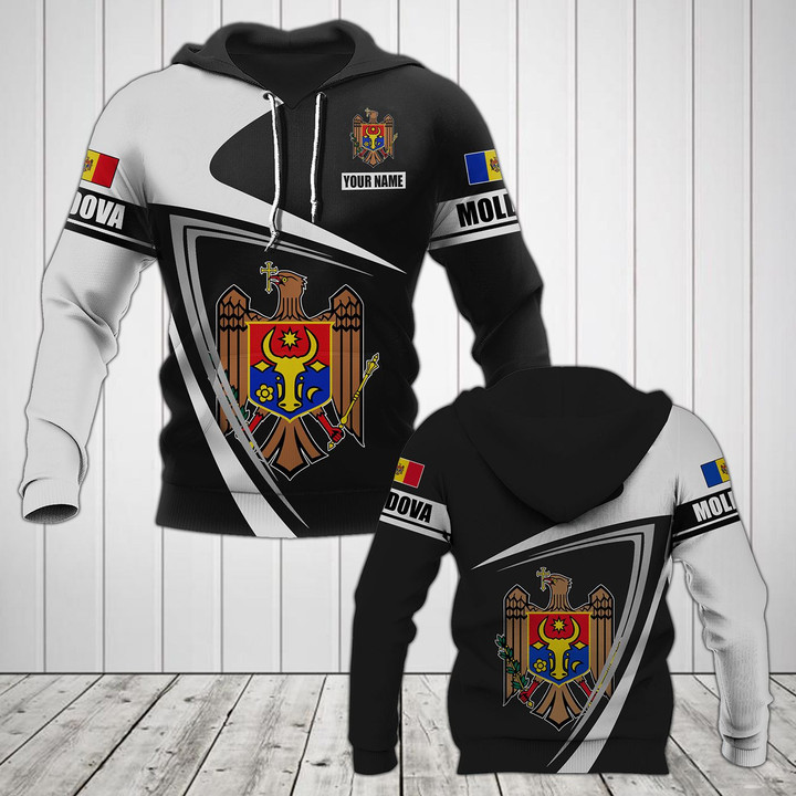 AIO Pride - Customize Moldova Coat Of Arms - Flag V3 Unisex Adult Hoodies
