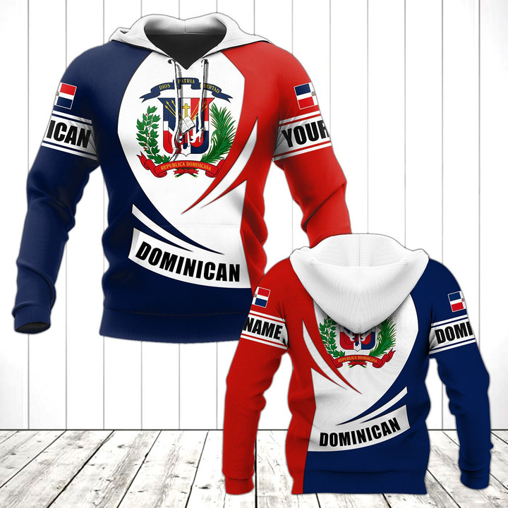 AIO Pride - Customize Dominican Coat Of Arms Flag - New Form Unisex Adult Hoodies