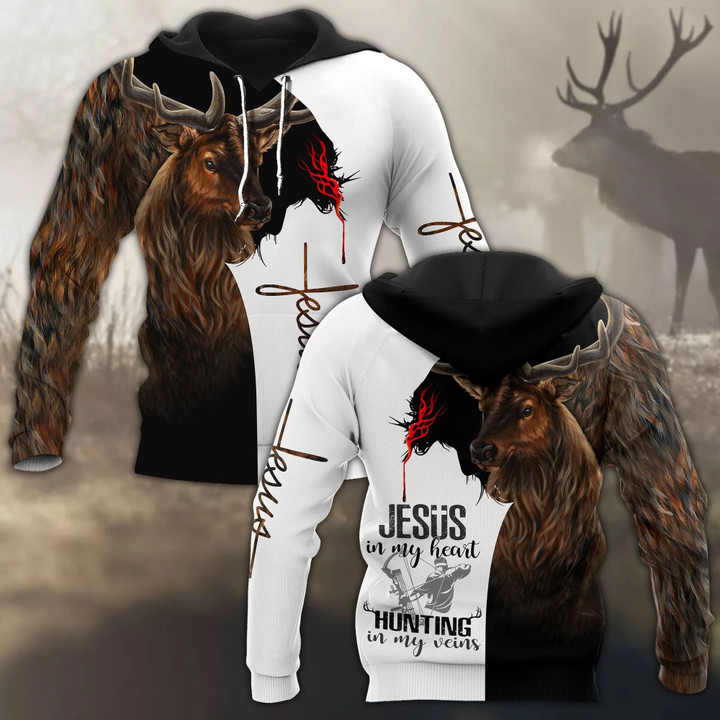AIO Pride - Jesus In My Heart - Hunting In My Vein V2 Unisex Adult Shirts