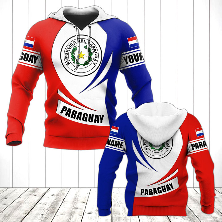 AIO Pride - Customize Paraguay Coat Of Arms Flag - New Form Unisex Adult Hoodies