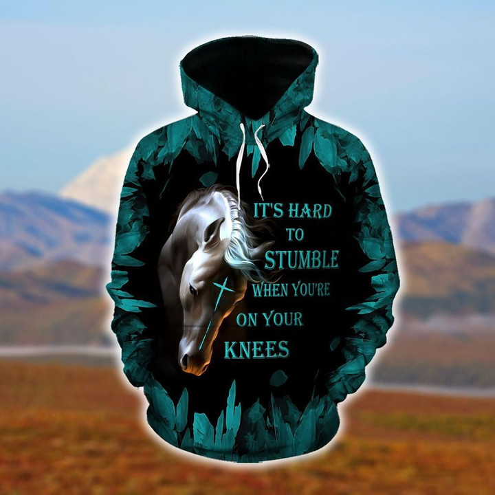 AIO Pride - Horse - It's Hard To Stumble When You're On The Knees Ver02 Pullover Hoodie Or Legging
