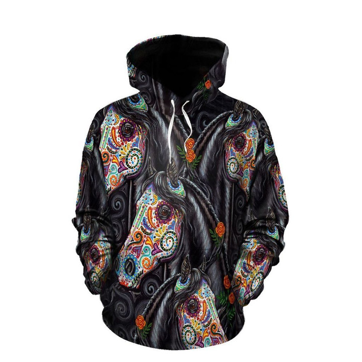 AIO Pride - Horse Day Of The Dead Pullover Hoodie Or Legging