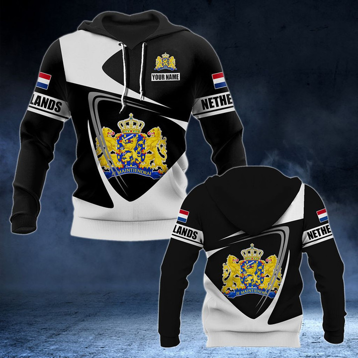 AIO Pride - Customize Netherlands Coat Of Arms - Flag V2 Unisex Adult Hoodies