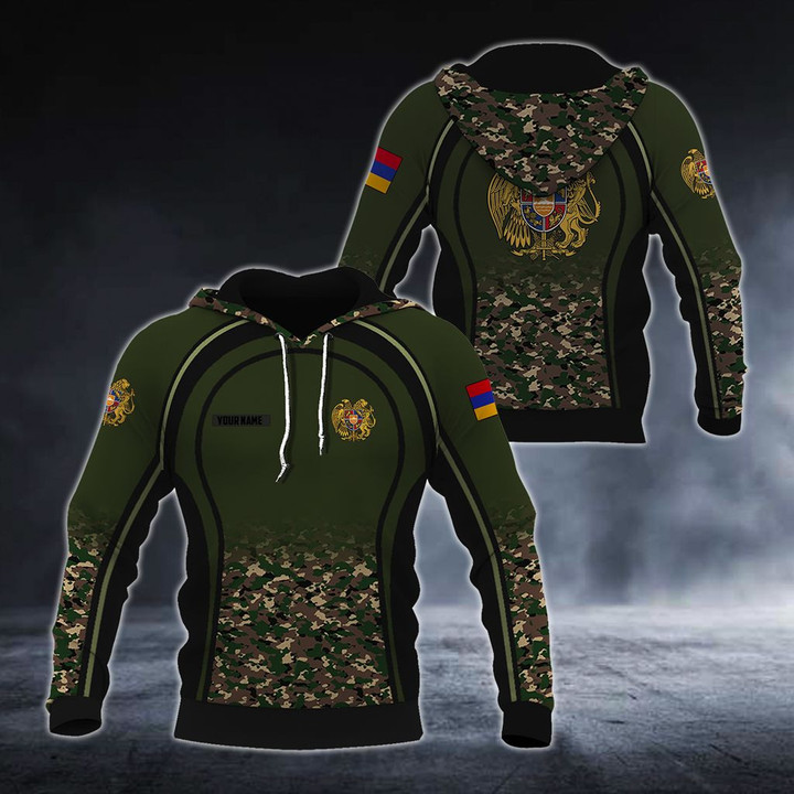 AIO Pride - Customize Armenia Coat Of Arms Camo Army Unisex Adult Shirts