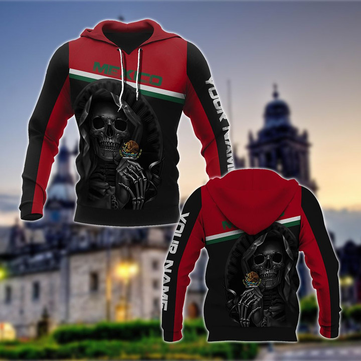 AIO Pride - Customize Mexico Coat Of Arms - Reaper Unisex Adult Hoodies