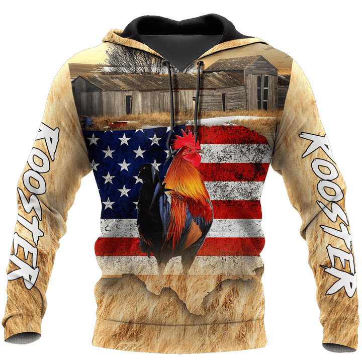 AIO Pride - Rooster US Flag Unisex Adult Shirts