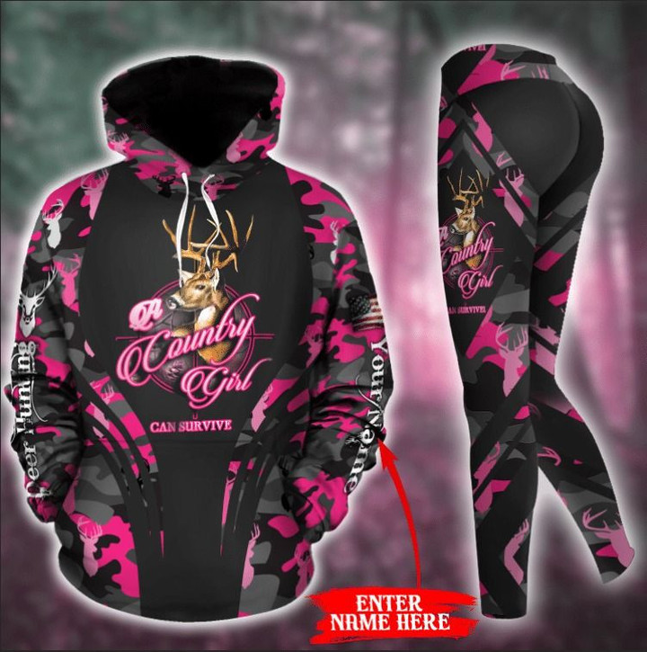 AIO Pride - Customize Country Girl Pink Camouflage Pullover Hoodie Or Legging