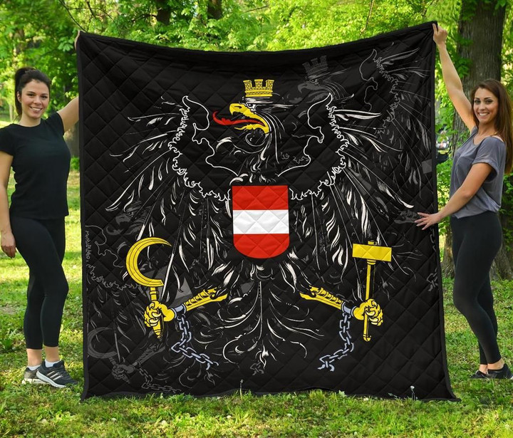 AIO Pride - Austria Coat Of Arms - Black Premium Quilt