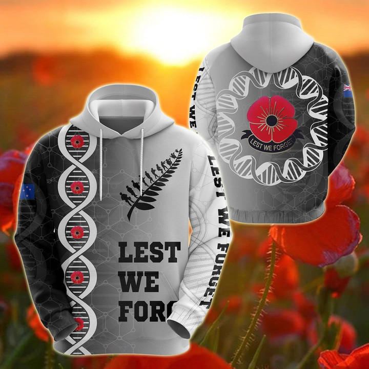 AIO Pride - Lest We Forget New Zealand DNA Style Unisex Adult Hoodies