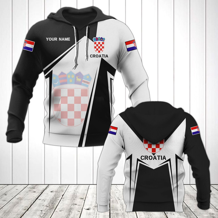AIO Pride - Customize Croatia Coat Of Arms Black New Form Unisex Adult Hoodies