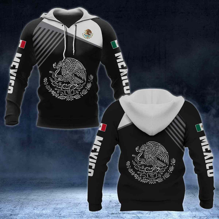 AIO Pride - Mexico Coat of Arms White - Flag Unisex Adult Hoodies