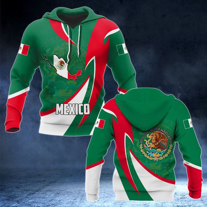AIO Pride - Mexico Coat Of Arms Map Proud Version Unisex Adult Hoodies