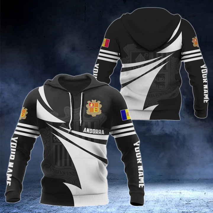 AIO Pride - Customize Andorra Coat Of Arms Style 3D Print Unisex Adult Hoodies