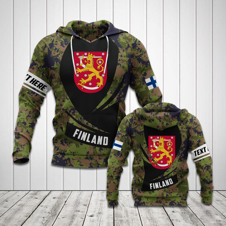 AIO Pride - Customize Finland Coat Of Arms Camo New Form Unisex Adult Hoodies