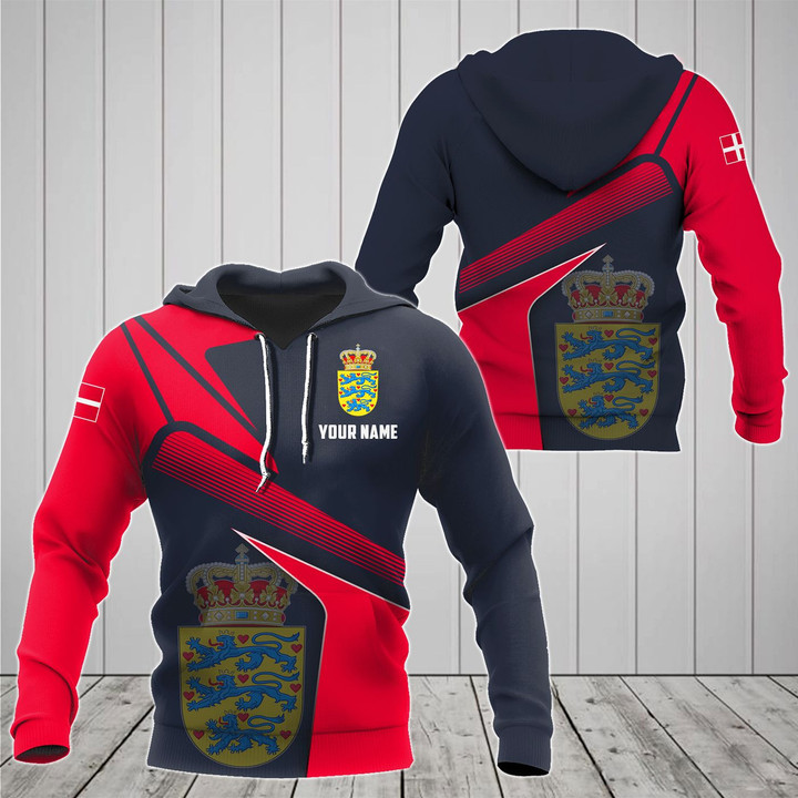 AIO Pride - Customize Denmark Proud With Coat Of Arms Unisex Adult Hoodies