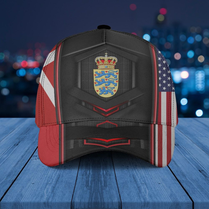 AIO Pride - Denmark Coat Of Arms & American Flag Unisex Cap
