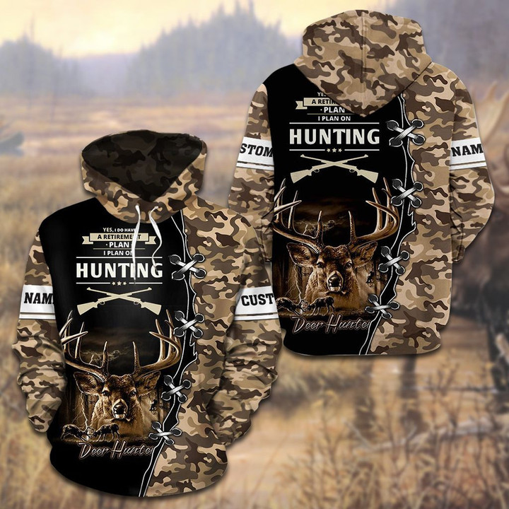 AIO Pride - Custom Name Hunting Camo Deer Hunter Unisex Adult Hoodies