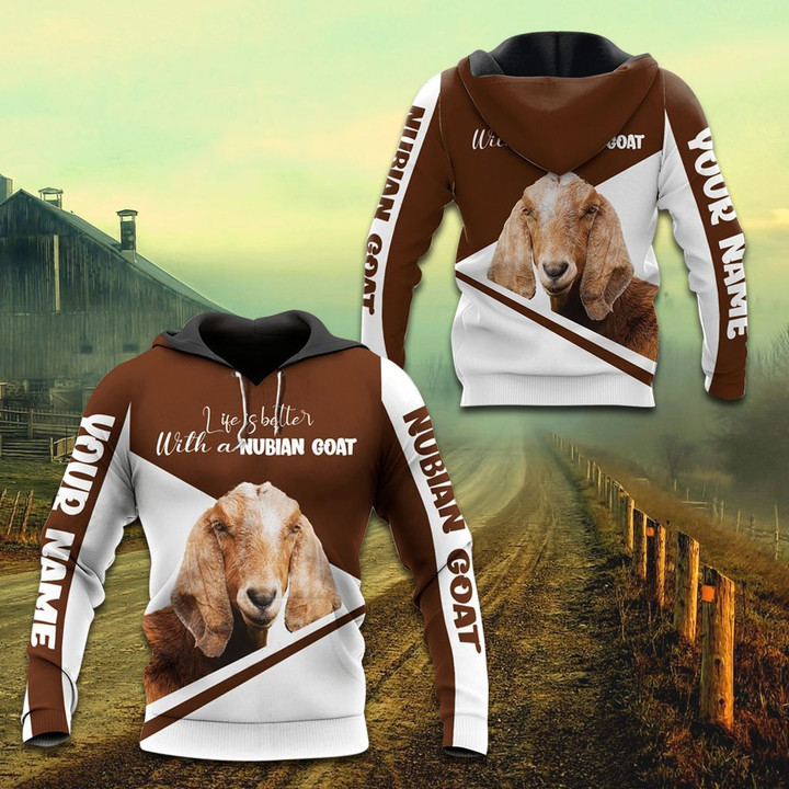 AIO Pride - Customize Life Is Better With A Nubian Goat Unisex Adult Hoodies