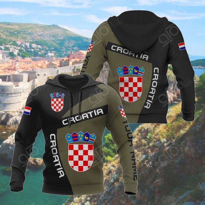 AIO Pride - Custom Name Croatia Coat Of Arms Sport Style Unisex Adult Hoodies