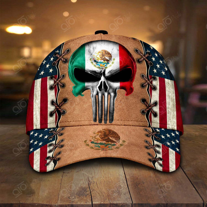 AIO Pride - Mexico Coat Of Arms Skull 3D Unisex Cap