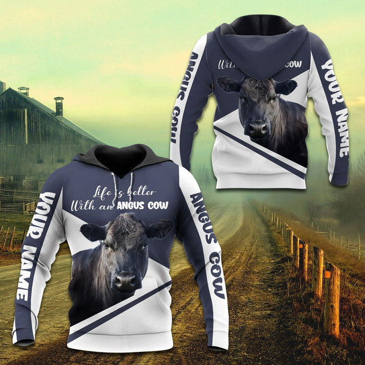 AIO Pride - Customize Life Is Better With An Angus Cow Unisex Adult Hoodies
