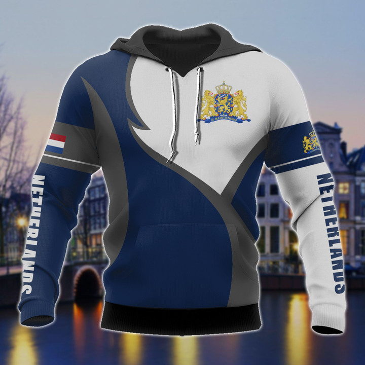 AIO Pride - Netherlands Coat Of Arms Blue And White Unisex Adult Hoodies