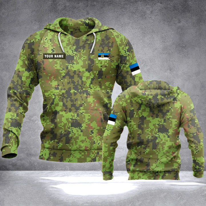 AIO Pride - Customize Estonia Army Camo Unisex Adult Hoodies