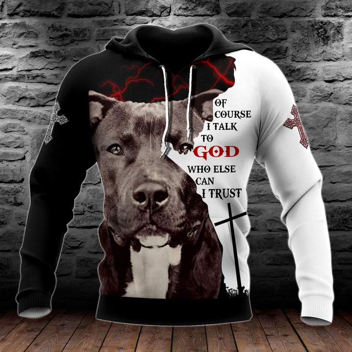 AIO Pride - Pit Bull Terrier Of Course I Talk To God Unisex Adult Hoodies