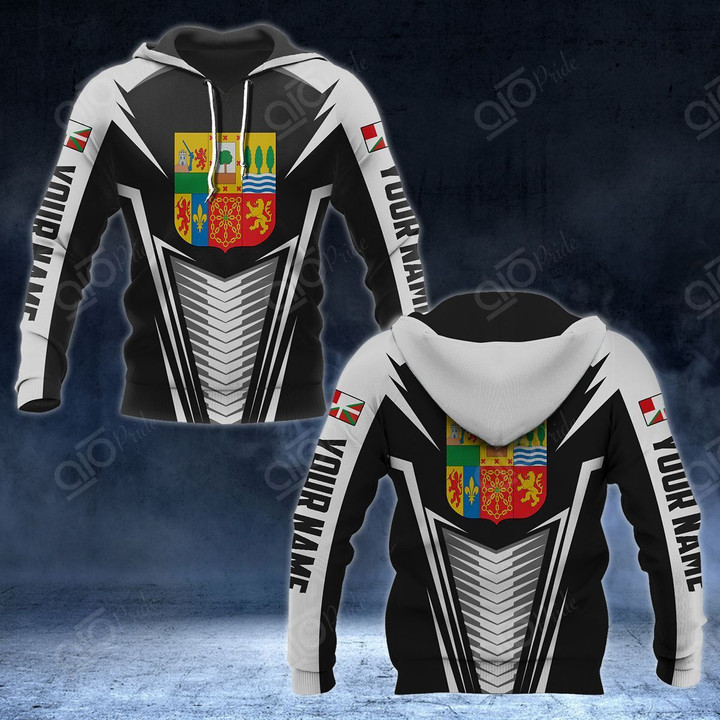 AIO Pride - Customize Basque Coat Of Arms And Flag V2 Print Unisex Adult Hoodies