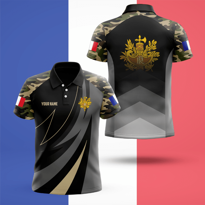 AIO Pride - Customize Sport Camouflage And Coat Of Arm France Unisex Adult Shirts